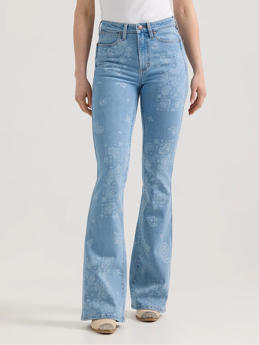 Wrangler Retro Bailey High Rise Printed Flare Jeans